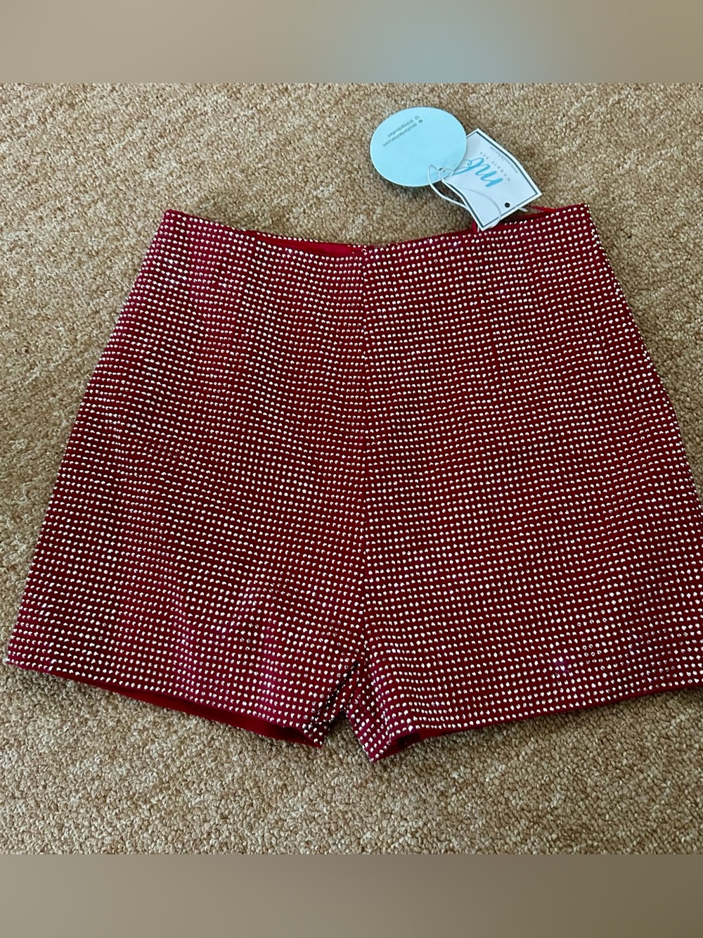 Red Patterned Women’s Shorts sequin sized small